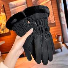 Autumn And Winter Gloves, Warm For Women's Cycling, Touch Screen Gloves With Fleece, Cold And Windproof Skiing Gloves - Multicolor - View 10