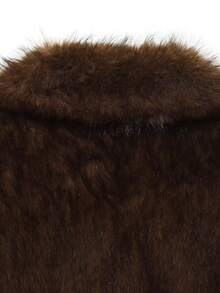 DEEKA Autumn/Winter New Women's Fashion Jacket, European & American Style Minimalist Faux Fur Effect Coat - Brown - View 9
