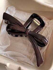 2个/1个女士4.33英寸/11厘米豹纹玳瑁塑料发夹，时尚百搭优雅简约纯色发爪，适合日常、休闲、派对、通勤、海滩、丸子头、马尾辫、洗脸、化妆等场合，时尚发爪夹休闲发夹优雅发夹假日必备发饰 - 彩色 - 查看 3