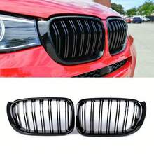 Single-Line Front Face Air Intake Grille Water Tank Mesh Modified Parts Compatible For Bmw X3 X4 F25 F26 2014-2017 - Black - View 1