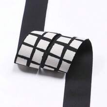 复古棋盘格图案缎带，创意拼布爱心花卉编织带，DIY发饰蝴蝶结缎带