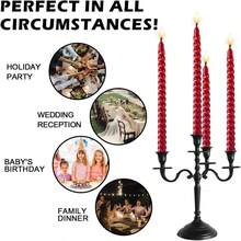 4pcs European Style Colorful Threaded Candle Holders, Home Romantic Candlelight Dinner Decor, Wedding Birthday Candles - Multicolor - View 1