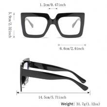 10pcs Women's Plastic Square Frame Sexy & Elegant Versatile Fashion Glasses Set, Suitable For Street, Date, Cafe, Shopping - Transparent - View 6