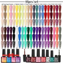 FTMY 2025 Fashion  46pcs Gel Nail Polish Set Big  Comfortable Shiny Dustproof Sunproof Lasting No Peel 42 Colors With Snow Base Top Matte Glitter Coats For LED Lamp Perfect Gift For Girlfriend Mom Or Daughter - 彩色 - 查看 11