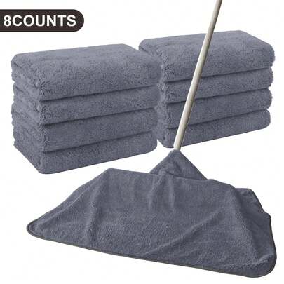 4/8pcs Ultra-Fine Fiber Cleaning Cloths, Reusable And Washable, Suitable For Mop, Floor, Window Cleaning, Modern Style, Non-Woven, Quick Drying