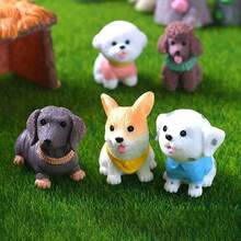 1/6 قطع نموذج كلب صغير، تمثال كلب لطيف من الراتنج، تمثال حيوان تيدي كورجي، تماثيل حيوانات صغيرة للديكور والمناظر الطبيعية الخيالية في الحدائق - متعدد الألوان - مشاهدة 9