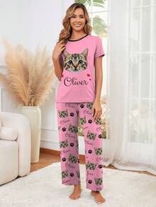 Printstory Customized Women's Pajama Set, Can Print Any Pattern, Personalized Unique Gift, Suitable For Family, Friends And Holiday Parties - Multicolor - View 3