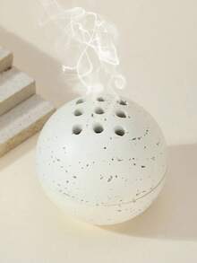Bruciatore di incenso sferico cavo semplice, elemento di decorazione domestica ispirato allo zen, base creativa per bruciatore di incenso con tavoletta di bambù, ideale per studio, yoga, sala da tè e camera da letto. - Multicolore - Visualizzare 3