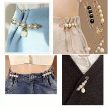 35pcs Fashionable & Elegant Faux Pearl Brooch, Sweater Shawl Clip, Dress, Pants, Belt, Button, Adjustable Buckle, Shoe Decoration Accessories - Multicolor - View 5