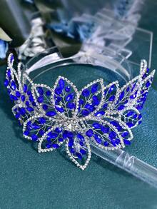 1 chiếc thắt lưng cô dâu sang trọng, thanh lịch, đính đá lấp lánh, phụ kiện thời trang cho váy cưới nữ. - Màu xanh lam - Xem 7