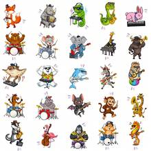 50 miếng dán nhạc cụ hình động vật sáng tạo dễ thương hoạt hình đàn guitar nhạc cụ graffiti chống thấm nước, dán trên vali máy tính - Nhiều màu - Xem 5