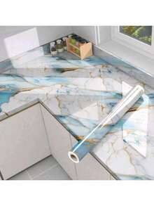 1 Roll Self-Adhesive Waterproof Bathroom Wall Sticker - Marble Texture, Removable And Reusable, Suitable For Shower, Toilet, Sink - Easy To Clean And Washable, Bathroom Decor, Bathroom Accessories - Multicolor - View 18