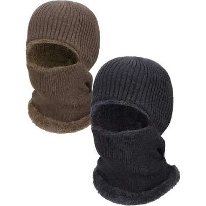 2 Pieces Winter Face Mask Ski Masks Warm Knitted Balaclava For Men Women Fleece Windproof Face Cover For Outdoor Sports,34460100