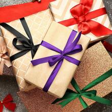 Red Ribbon For Gift Wrapping - Dark Red For Flower Bouquets, Gifts, Bows, Mothers Day, Fathers Day, Crafts, Hair, Christmas Tree Decorations - 深紫色 - 查看 6