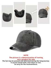 1pc Embroidered 4-Seasons Outdoor Baseball Cap, Vintage Washed Unisex Mesh Trucker Hat, Breathable Adjustable Cap Women Men, Summer Fashion Curved Brim Hat, Y2K Couples Hat - 黑色 - 查看 6