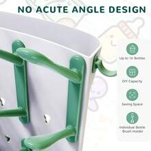 Large Capacity Bottle Drying Rack With 15 Hooks, Vertical Drying Stand With Detachable Nipple Box & Drip Tray, Space-Saving Countertop Storage Rack For Bottles, Straws, Breast Pump Parts - Multicolor - View 6