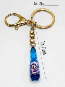 Simulation Japanese Marbles Bobble Soda Key Chain Cute Creative Miniature Soda Drink Charm Mini Dollhouse Ornaments - Multicolor - View 6