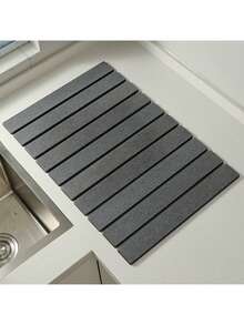 1 pieza Alfombrilla plegable autolimpiante para escurrir en la encimera de la cocina, de gel de sílice de secado rápido, cuadrada, antideslizante y resistente al calor, para encimera de baño, posavasos y protección contra salpicaduras - Multicolor - Ver 17