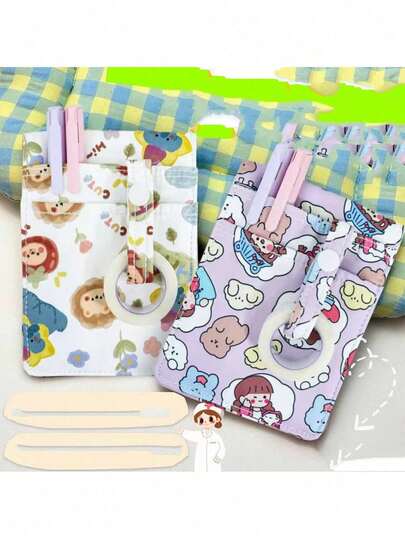 1个可爱翻盖大容量护士笔袋，医生胸前笔袋防漏笔筒，多功能笔盒带胶带夹