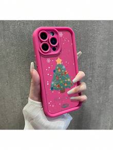 Fundas protectora de teléfono con Navideñas Para Teléfono Árbol Navidad Decorativo regalo de moda minimalista interesante para hombres y mujeres, adecuado para  16/15/15Pro/15ProMax/14/13/12/11/XsMAX,  17,  Max Series,A14/A15/S23 Ultra/A50/A12/A32/A52/A72/A51/A21S/A13/A14/S22 Ultra/S23/A33/A53/S20 FE,Protección completa contra caídas, resistencia a impactos y prevención de rayaduras,diseño creativo y de moda para hombres y mujeres - Bordó - Ver 3