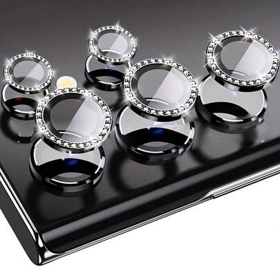 Película protectora de lente de cámara compatible con Samsung Galaxy S25 Ultra, S24 Ultra, S23, S23 Plus, S23 FE, S22 Ultra, antiarañazos aplicable a protección diaria, oficina, hogar. Cubierta de cámara de teléfono resistente al agua, a golpes y a caídas, resistente a los arañazos