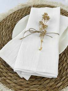 2/6/12pcs Modern Minimalist Style Party & Wedding Event Home Dining Table Decoration Solid Color Napkins, Coasters & Tablecloth - Multicolor - View 5