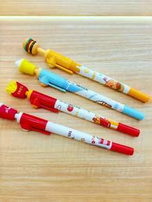 2 piezas Bolígrafo con figura de niña de dibujos animados que gira, bolígrafo de escritura suave para estudiantes (2 piezas aleatorias) - Multicolor - Ver 3