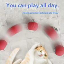 Smart Ball Interactive Cat Ball Toys With Automatic Rolling Tail, Rechargeable - Đỏ - Xem 9
