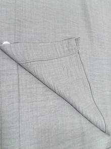 Plus Size Men's Casual Basic Button-Down Lightweight Short Sleeve Shirt - Light Grey - View 4