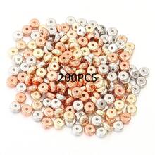 200/400颗混色4-6mm CCB吊坠隔珠轮珠椭圆形扁平圆形散珠金银色适用于DIY珠宝制作配件 - 扁圓形 - 查看 9