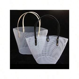 1 Set de Bolso de Malla Negra de Plástico Bordado Tejido a Mano Kit DIY, Materiales DIY para Billetera, Adecuado para Entusiastas de Manualidades, Regalo Hecho a Mano