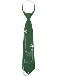 Unisex Pre-Tied Adjustable Punk Metal Chain Necktie, Suitable For Uniform, School, Shirt Accessories, Christmas, Thanksgiving Gift, Gift For Men And Women - Multicolor - View 8