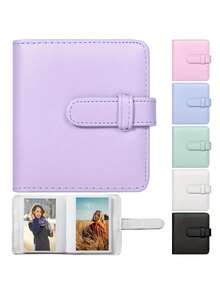 3英寸迷你相册，可容纳32张照片，便携，适用于3英寸迷你相纸，可用作游戏卡册，情人节和新年礼物 - 彩色 - 查看 1