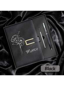 Personalized PU Leather Notebook - Customized Travel/Teacher/Church Notebook, Faux Leather Hard Cover Journal, Graduation/Mother's Day/Father's Day/Teacher's Day/Anniversary Gift, School Supplies, Back To School, Valentine's Day Gift - Multicolor - View 4