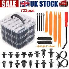 723Pcs Car Body Door Trim Clips Retainer Bumper Plastic Panel Push Fastener Kit - Black - View 1