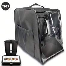 1个 Thermomix TM7 保护罩和防尘袋，隔音防尘罩，降噪防刮罩，可折叠设计厨房保护配件，厨房电器罩 | 透明罩 | 耐用 PVC 材料。 - 黑色 - 查看 1