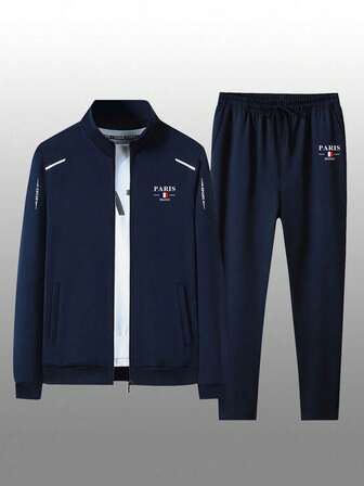 Chaqueta deportiva con cuello alto para hombres, para primavera/otoño