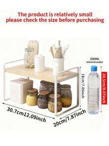 1 chiếc kệ đựng đồ nhỏ gọn, kệ để bàn bằng gỗ đa năng một tầng kiểu tối giản có ngăn chứa đồ, giá đỡ trên mặt bàn bếp, kệ lưu trữ nhiều tầng. - Nhiều màu - Xem 3