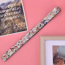 Cadena de Diamantes de Imitación Multicolor, Cinta de Cristal para Decoración de Ropa, Plancha o Pegamento (5 filas de colores (1,4 de ancho)) - 5 filas de colores (1,4 cm de ancho) - Ver 12