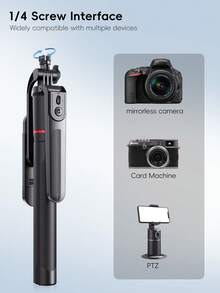 1.82m 2026 New Bluetooth Selfie Stick, 10m Wireless Remote Control, 360° Rotatable Detachable Phone Holder, Reinforced Frame, Stable Tripod, Live Streaming Equipment, Alloy Material, With LED Fill Light, Freely Extendable, Photography Assistant, Compatible With IPhone 17/16/15/14/13/12, S25/S24/S23/S22/S21/S20, DSLR Camera Fill Light - Multicolor - View 8