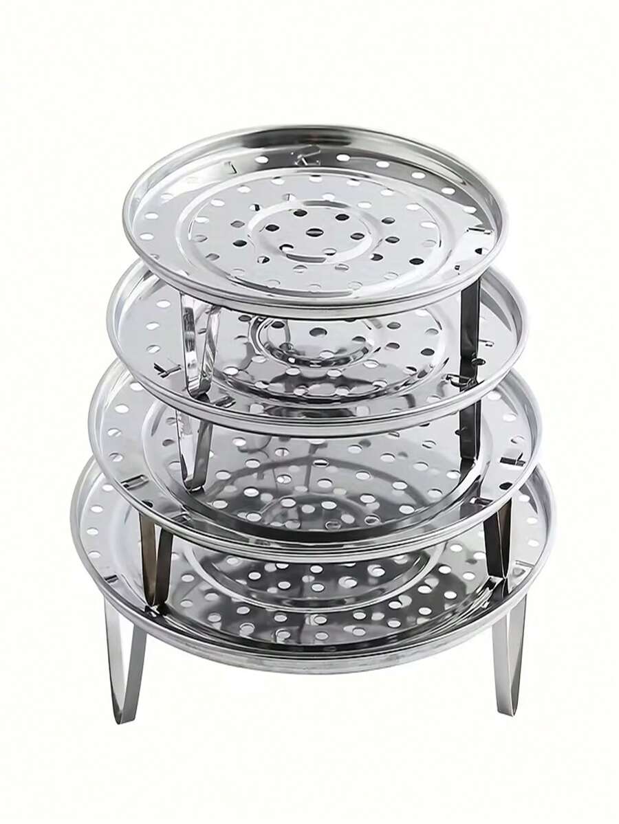 1/4pcs Stainless Steel Steamer Rack - Multi-Hole Design, Detachable With Steamer Feet, Easy To Clean, 4 Sizes Suitable For Home Use - Perfect For Steaming Vegetables And Seafood, Kitchen Essential|Modern Kitchenware|Cookware