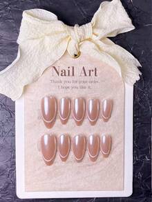 10 buc autocolante pentru unghii, realizate manual, în diverse stiluri, inclusiv scurte, migdale, franțuzești, Y2K, drăguțe, roz, albe, maro, cu finisaj strălucitor perlat. Vine cu instrumente pentru unghii pentru aplicare și îndepărtare ușoară. Potrivite pentru femei și fete, pentru purtare zilnică și ocazii speciale. Unghii - Roz praf - Vizualizare 3