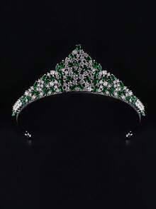 1 vương miện cô dâu nhiều màu, vương miện công chúa pha lê, tinh tế cho sinh nhật, Halloween - Bạc - Xem 8