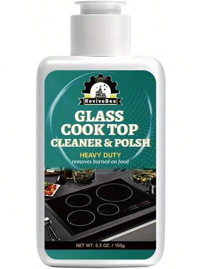 Professional-Grade Glass Stovetop Cleaner & Polish – Ideal For Electric & Ceramic Cooktops| Removes Burned-On Messes & Restores Shine
