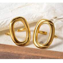 1 Cặp nhẫn quấn rắn mạ vàng 18K, Món quà trang sức đa năng hàng ngày dành cho phụ nữ - Vàng - Xem 5