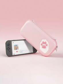 GeekShare Portable Carrying Case Compatible With Switch 2 (2025), Hard Storage Bag With 12 Game Card Slots, Cat Paw Travel Case For Switch 2 Console And Accessories (Pink) - Pink - View 2