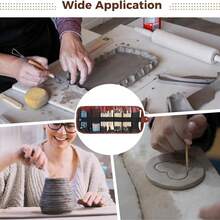 48pcs Clay Sculpting Tools, Wooden & Metal Pottery Carving Kit With Roll-Up Storage Bag, Multi-Functional Tips, Suitable For Beginners And Professionals