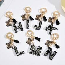 1pc Resin Letter Keychain, Initial Car Key Chain, Cute Colorful Letter Tag Bag Charm Keyring, Gift & Souvenir, Accessory, Y2K Gothic Style Backpack Lanyard With ID Holder, Car Accessories
