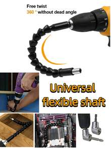 1pc Universal Flexible Drill Extension Shaft, Electric Screwdriver Drill Adapter: 360° Multi-Angle Connection Rod, Suitable For Precise Drilling In Narrow Spaces, Compatible With Any Drill Bit - No External Power Required, Essential Tool For Home Decor And Construction Renovation. (Random Style Shipped)