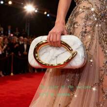 2025 New Cross-Border Hot-Selling Vintage Metal Chain Acrylic Clutch Bag, Matching Crossbody Shoulder Bag - Milky White - View 2